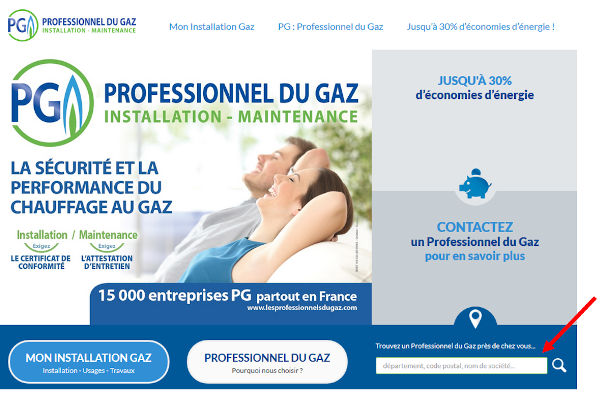 Liste des professionnels du gaz